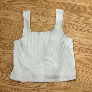 American Eagle White Ribbed Soft & Sexy Tank, Size Small